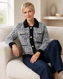 Contrast-trim pocket cardigan thumbnail 2