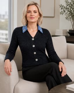 Textured black cardigan thumbnail 2