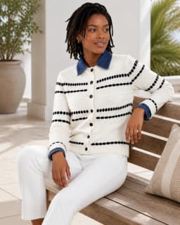 Monochrome striped cardigan thumbnail 2